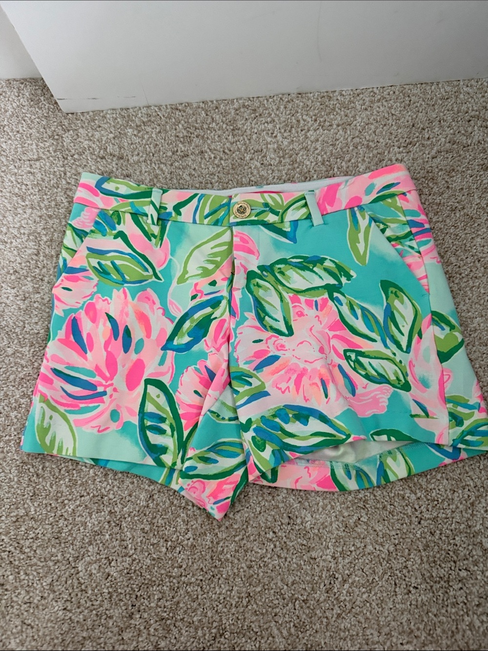 Lilly Pulitzer 5" Callahan Stretch Shorts Pink green 0 xs